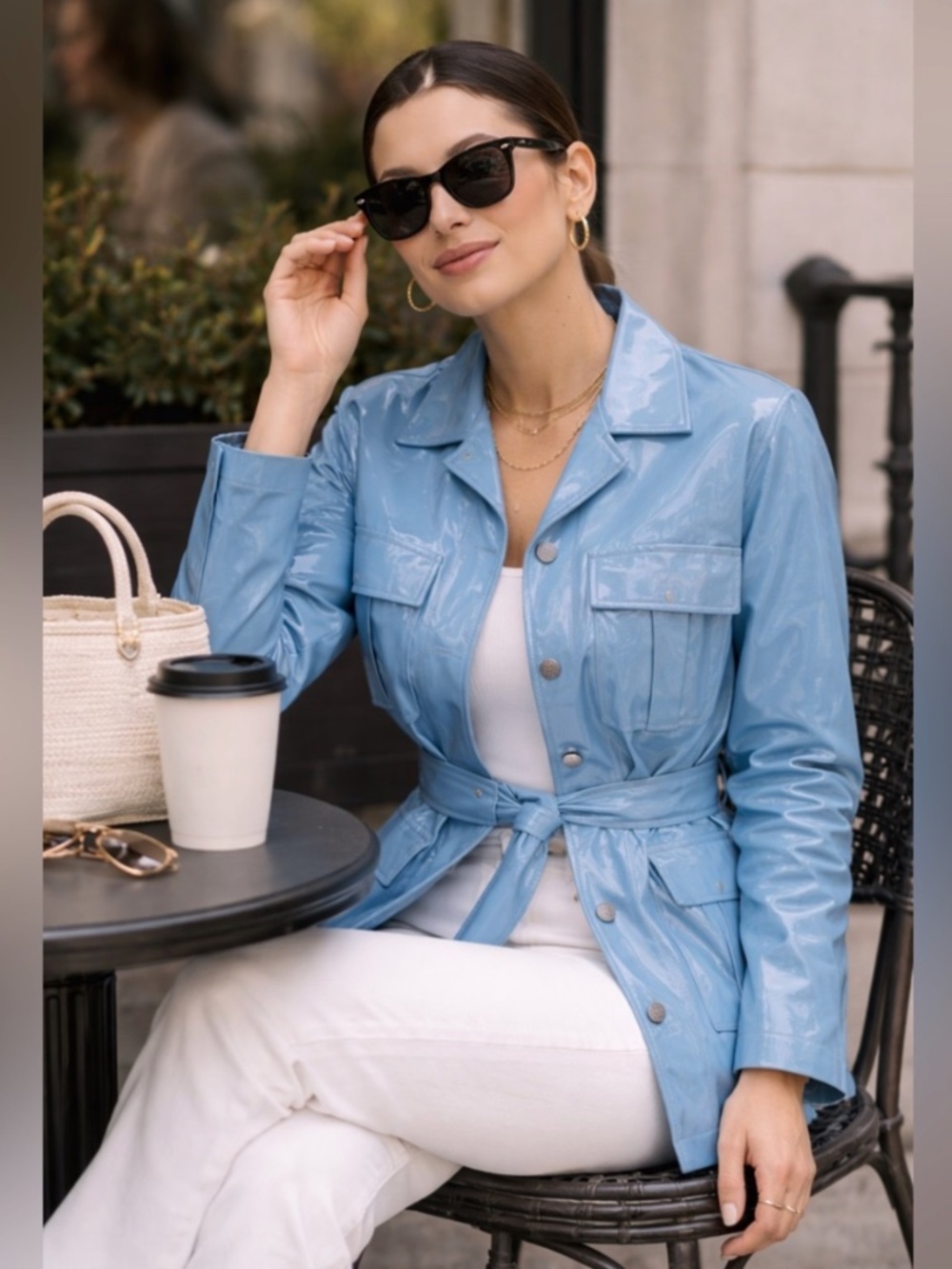 NEW! Rails Romily Blue Faux Leather Jacket, Blazer, Utility, Military  XS NWT!